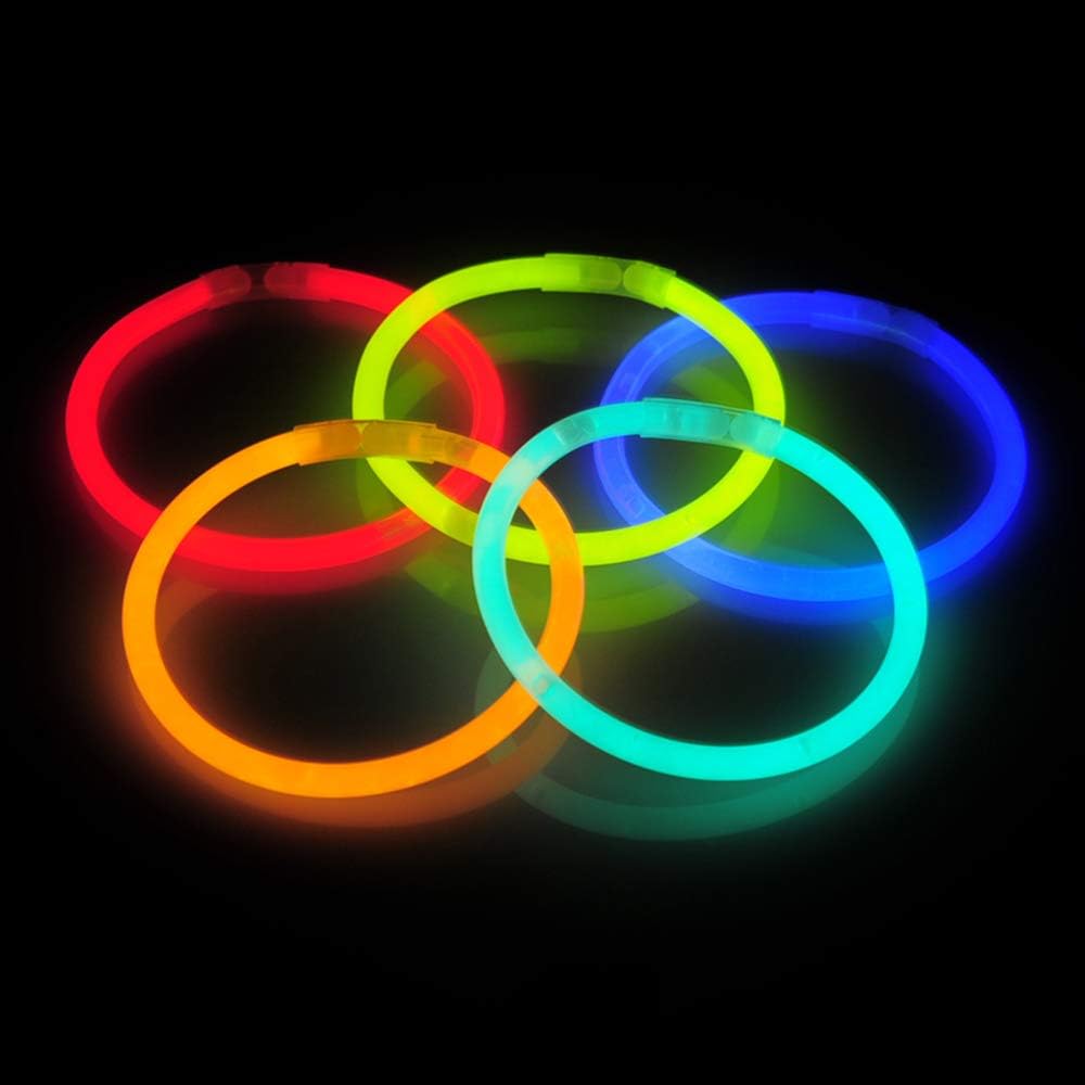 144 Pcs 8" Glowsticks, Bracelets Necklaces, Glow in the Dark Party Favors, Easter, Christmas, Halloween Supplies Pack, Football Party Supplies