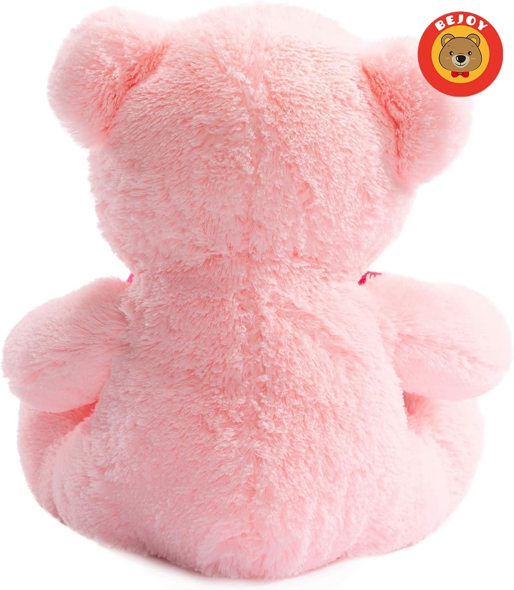 Teddy Bear Stuffed Animals Plush Bear Holding Rose Soft Plush Toy Gifts 16 inches Pink