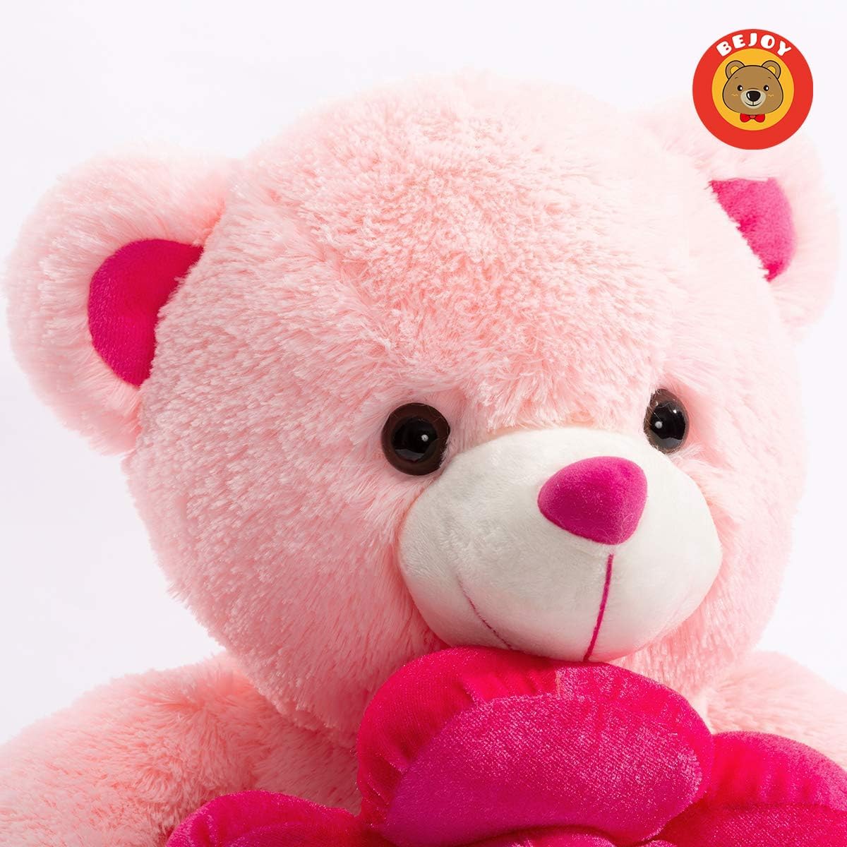Teddy Bear Stuffed Animals Plush Bear Holding Rose Soft Plush Toy Gifts 16 inches Pink