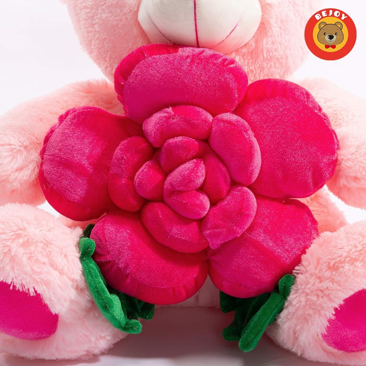 Teddy Bear Stuffed Animals Plush Bear Holding Rose Soft Plush Toy Gifts 16 inches Pink
