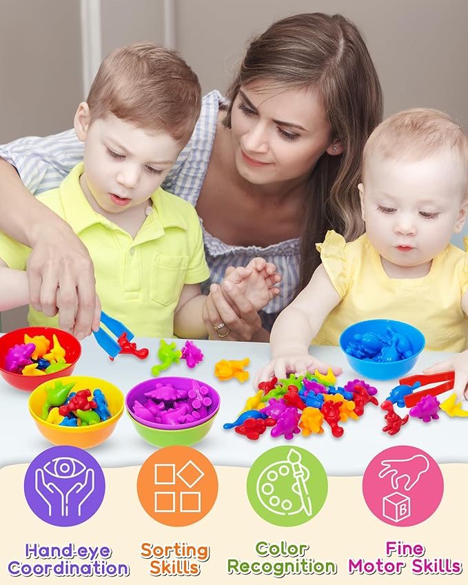 Counting Dinosaurs Montessori Toys for 3 4 5 Years Old Boys Girls, Toddler Preschool Learning Activities Toys for Kids Ages 2-4, 3-5, 4-8, Birthday Gifts Sensory Toys