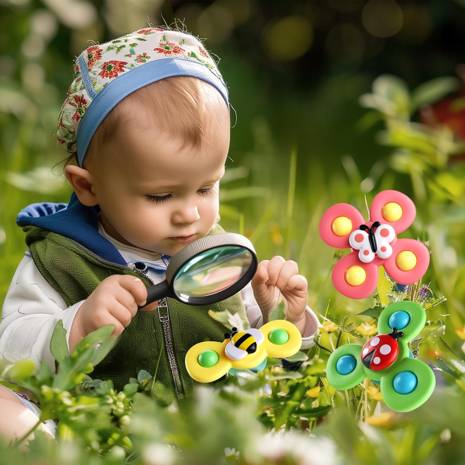 3PCS Suction Cup Rotating Toys for 1 Year Old Boy Girl | Rotating Top Baby Toys 12 18 Months|1 2 Year Old Boy Birthday Gift | Baby Bath Toy for Kids Ages 1-3 | Sensory Toy for Toddlers 1-3