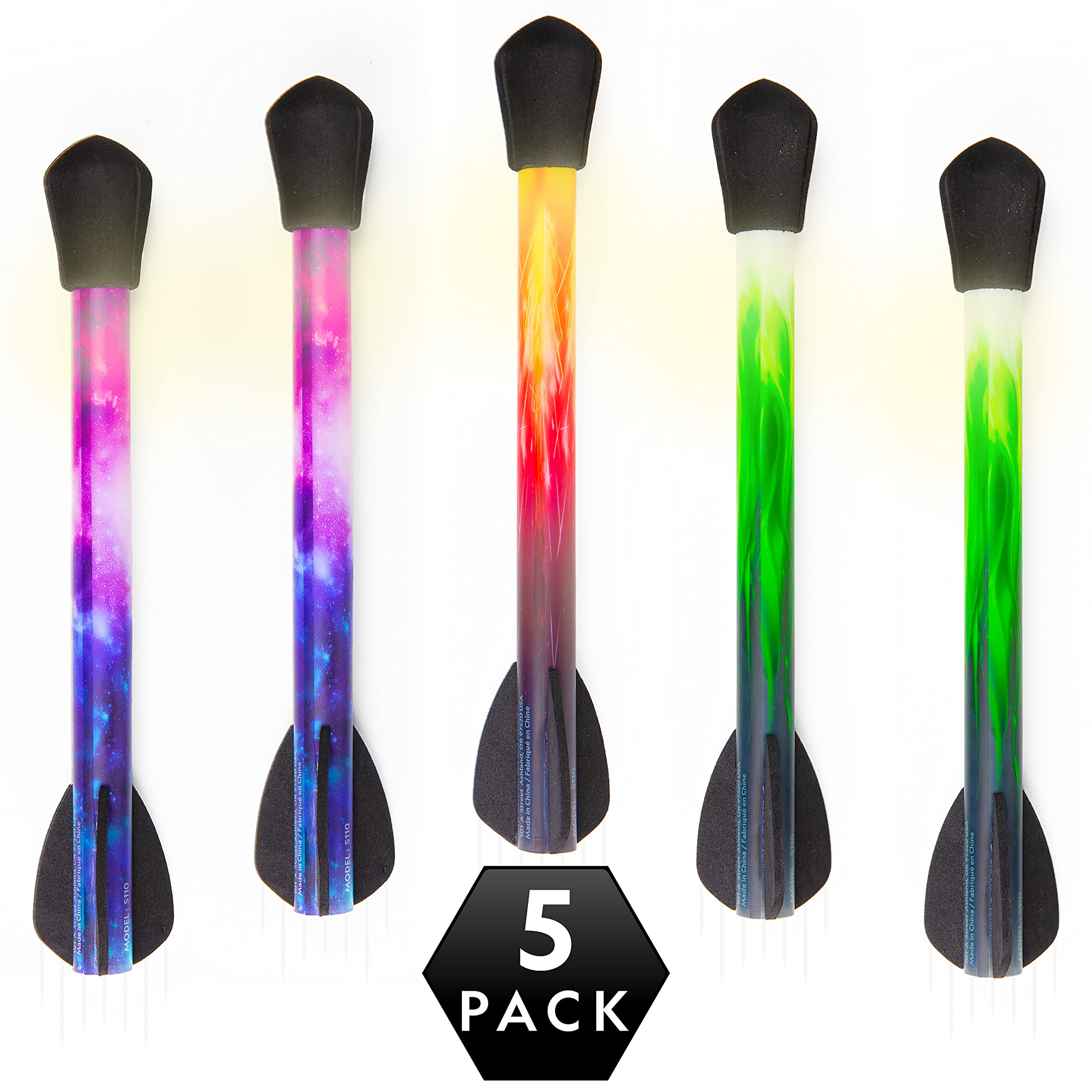 NATIONAL GEOGRAPHIC Air Rocket Toy – Ultimate LED Rocket Launcher for Kids, Jump and Launch The Light Up, Air Powered, Foam Tipped Rockets up to 100 Feet