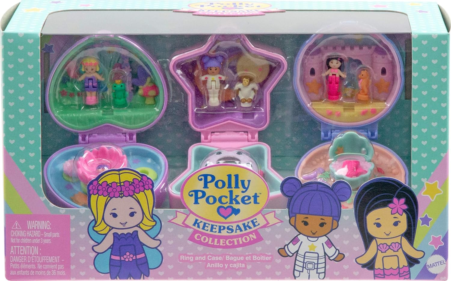 Collector Dolls & Compact Playset, Heritage Ring Box 3 Pack, Keepsake Collection Jewelry Case