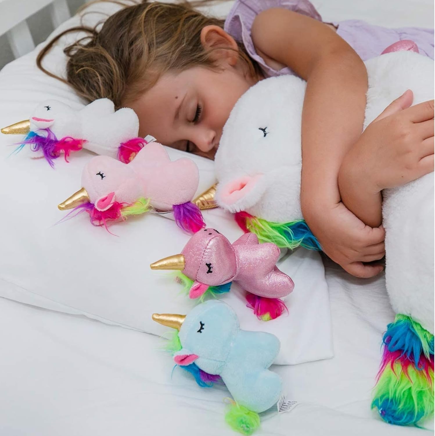 Unicorn Cat Plushie - Mommy Cat Unicorn with 4 Baby Kittens - Magical Pillow Plushies for Girls Ages 3-8 - Big Stuffed Animals - Ideal Gift for Girls 5 x 10 x 8 inches
