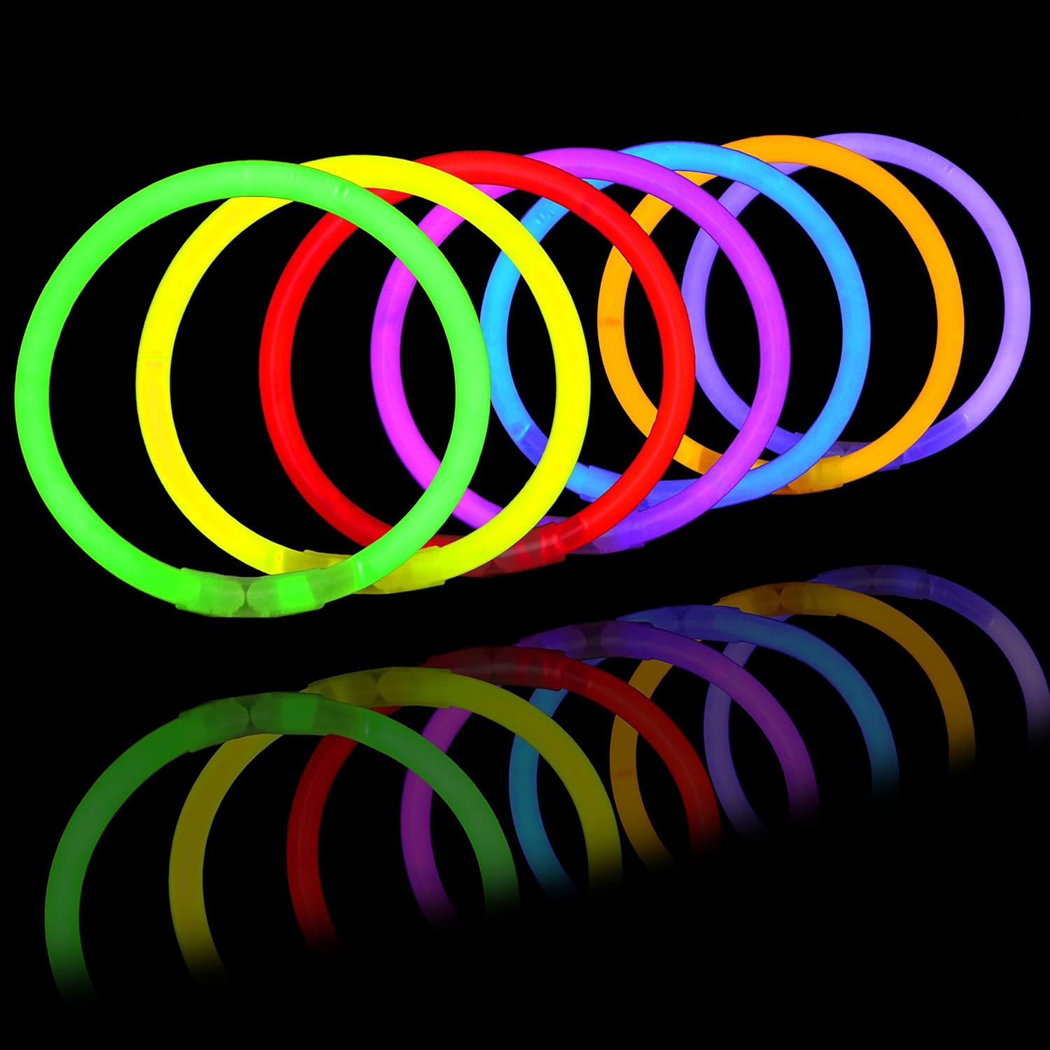 144 Pcs 8" Glowsticks, Bracelets Necklaces, Glow in the Dark Party Favors, Easter, Christmas, Halloween Supplies Pack, Football Party Supplies
