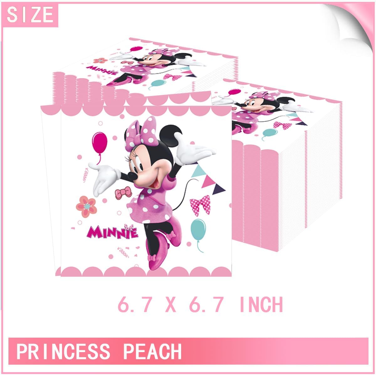 Birthday Party Decortaions Supplies for Pink Minnie Mouse Set,Minnie Party Plate and Napkins,Table Cover - Cups and More Serves 20 Guests for Minnie Theme Birthday Party Supplies