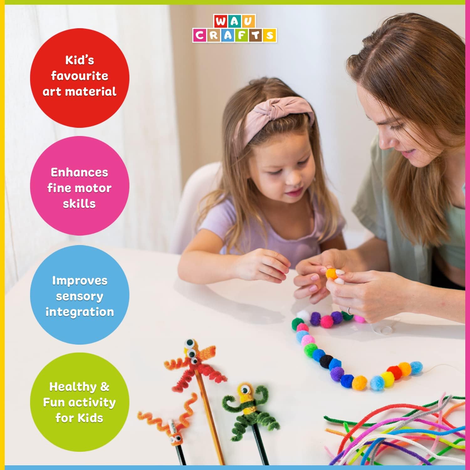 Arts and Crafts Supplies for Kids - 1750 pcs Crafting for School Kindergarten Homeschool - Supplies Set for Craft Art - Supply Kit for Toddlers Age 2 3 4 5 6 7 8 9