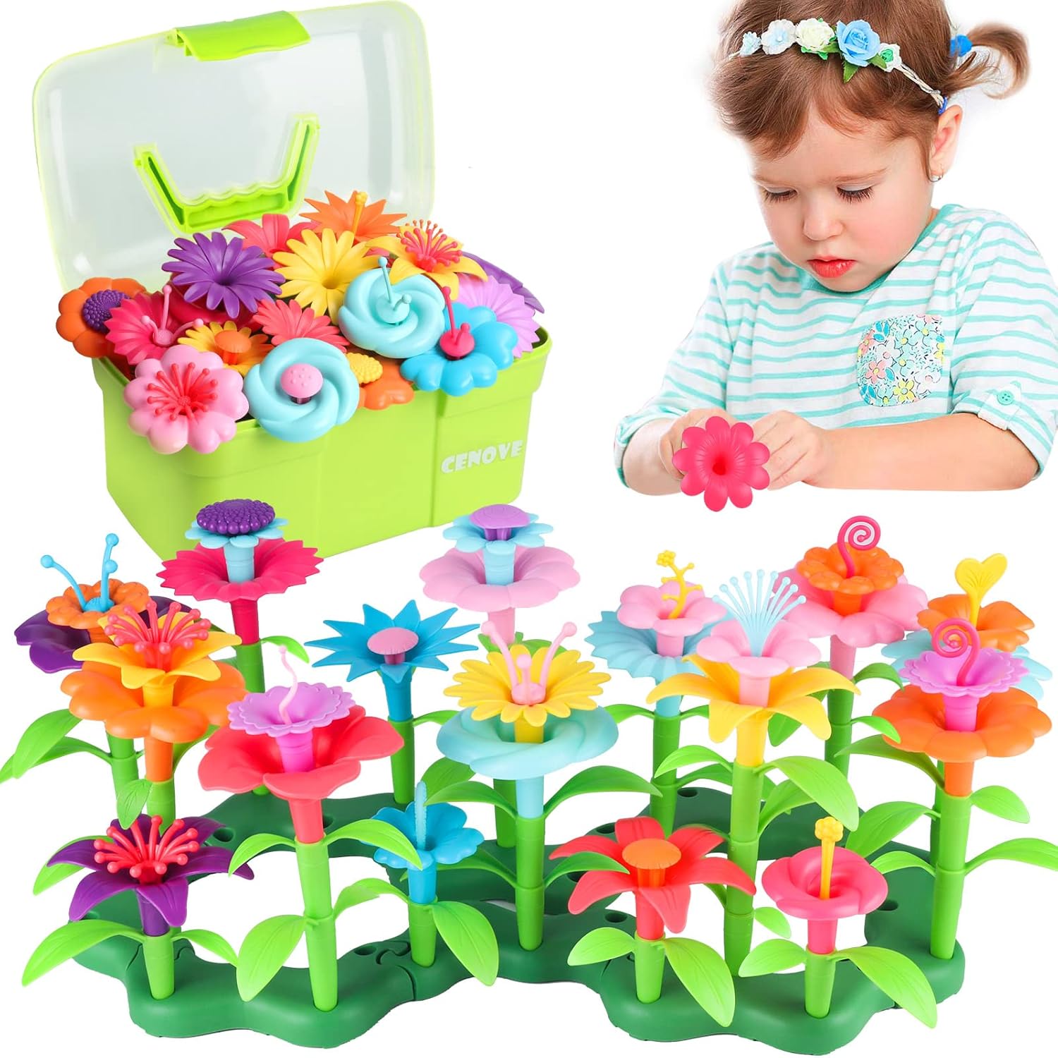 Toddler Toys for 3 4 5 6 Years Old Boys Girls,Upgrade DIY Building Blocks Stacking,STEM Educational Kids Toys Brain Development Preschool Kindergarten Arts and Crafts Toy with Storage Box