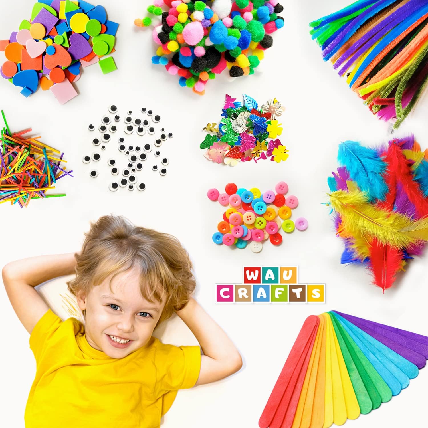 Arts and Crafts Supplies for Kids - 1750 pcs Crafting for School Kindergarten Homeschool - Supplies Set for Craft Art - Supply Kit for Toddlers Age 2 3 4 5 6 7 8 9