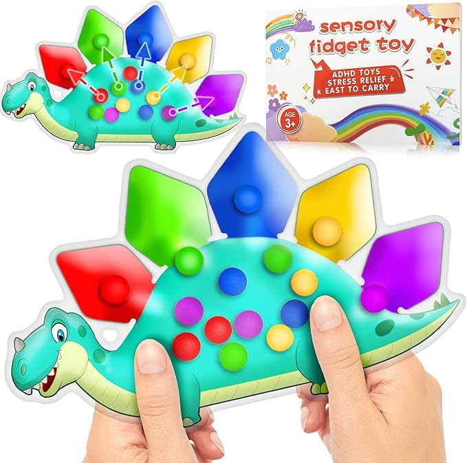 Dinosaur Color Sorting Sensory Toy Easter Basket Stuffers Gift for Toddler Activities Toy Fine Motor Matching Game Quiet Travel Essential Toy Montessori Autism Fidgets for Kid 3 4 5 Year Old Boy