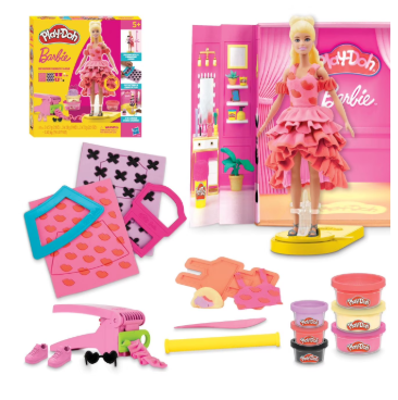Play Doh Barbie Designer Fashion Show Playset  Make Custom Doll Clothes and Accessories, Creative Toys for Girls and Boys Ages 5 and Up
