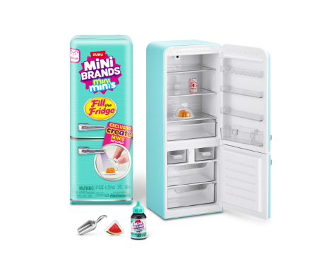 Mini Brands Fill the Fridge Playset (Assorted) by ZURU Collectible Blind Surprise Toy with Mini Food Accessories, Novelty Gift for Kids and Collectors