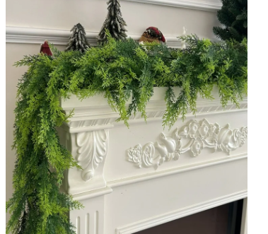 FEOLGEHLY 6FT Artificial Christmas Garland Pine Greenery Norfolk Garland for Mantel, Fireplace, Table & Holiday Décor Indoor Outdoor - Image 3