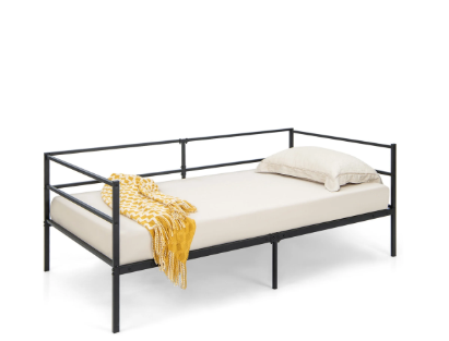 Gymax Twin Metal Daybed Frame Dual-Use Platform Sofa Bed for Living Room & Bedroom Space-Saving Modern Furniture - Image 2
