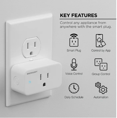 Smart WiFi Plug Smart Outlet Compatible with Alexa & Google Assistant, Voice Control, Energy Monitoring, White 3Pack - Image 4