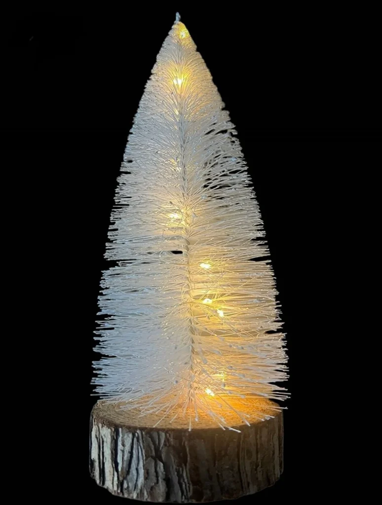 Mini White Christmas Tree with LED Lights Tabletop Christmas Tree for Holiday Home and Office Decorations